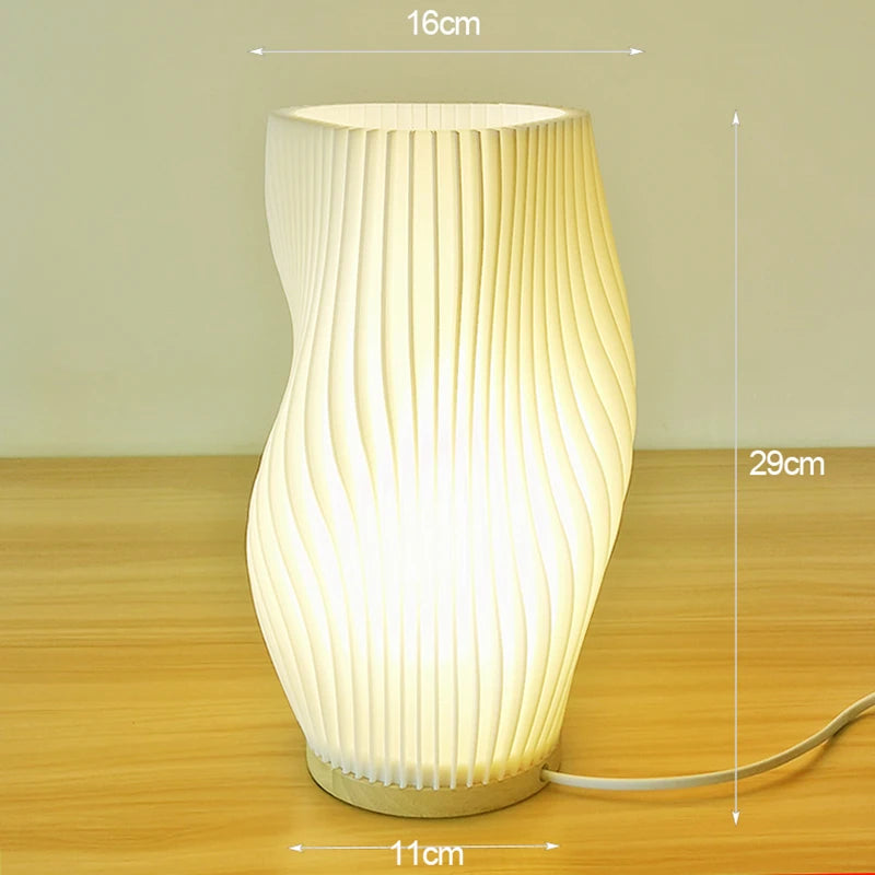 French Cream Style 3D Desk Lamp Ins Internet Red Pleated Bedroom Bedside Lamp Study Coffee Shop Card Seat Atmosphere Lamp