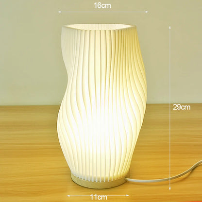 French Cream Style 3D Desk Lamp Ins Internet Red Pleated Bedroom Bedside Lamp Study Coffee Shop Card Seat Atmosphere Lamp